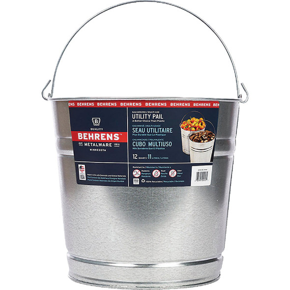 Behrens 12 Qt. Galvanized Steel Pail 1212GS
