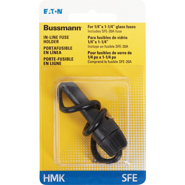 Bussmann 30-Amp #12 Glass Tube AGC & SFE Inline Fuse Holder BP-HMK-RP 590541