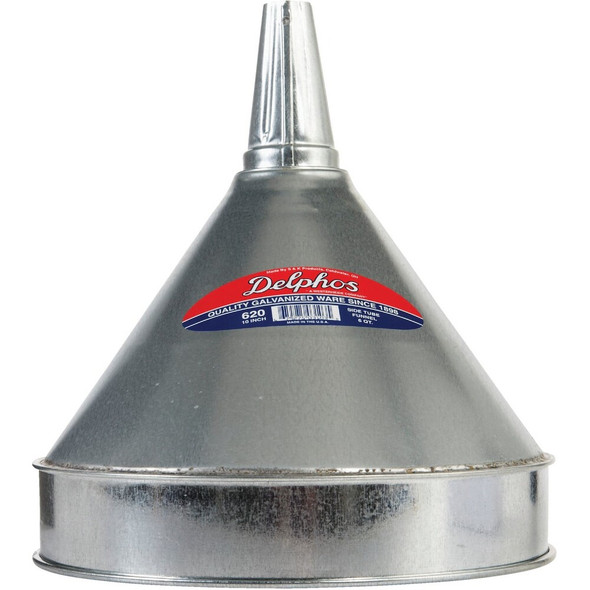 Delphos Heavy-Duty 6 Qt. Galvanized Steel Funnel with Side Spout 620 572713