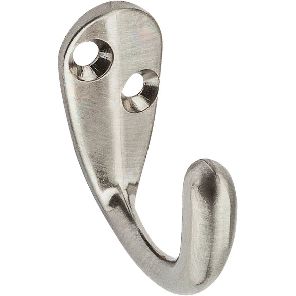 National Hardware Satin Nickel Single Clothes Hook (2-Pack) N325-506