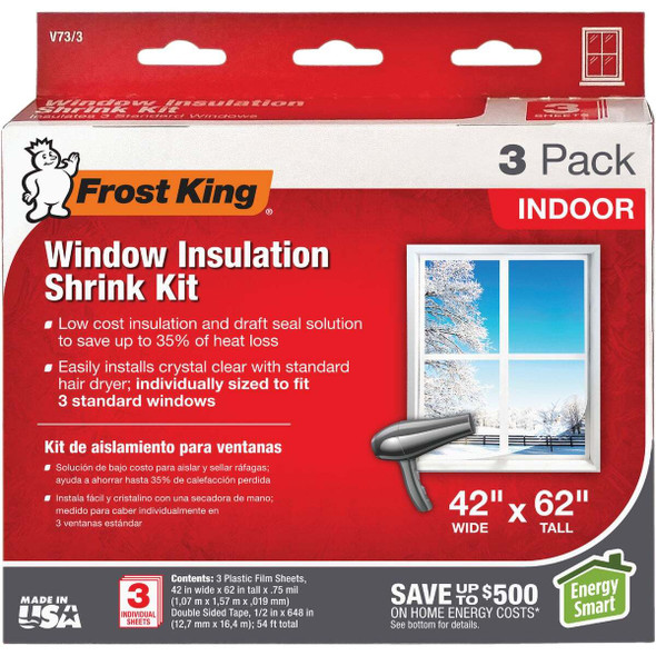 Frost King 42 In. x 62 In. Indoor Shrink Film Window Kit (3-Pack) V73/3QPD2
