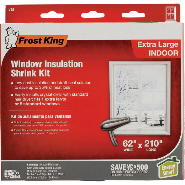 Frost King 62 In. x 210 In. Indoor Shrink Film Window Kit V75H