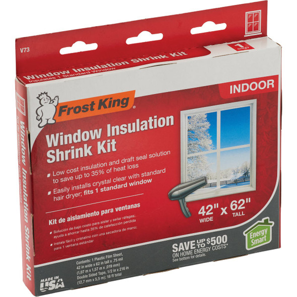 Frost King 42 In. x 62 In. Indoor Shrink Film Window Kit V73H