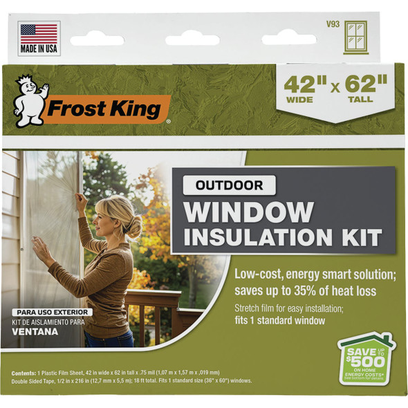 Frost King 42 In. x 62 In. Window Outdoor Stretch Film Kit V93H