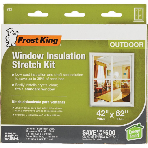 Frost King 42 In. x 62 In. Window Outdoor Stretch Film Kit V93H 270860