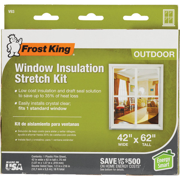 Frost King 42 In. x 62 In. Window Outdoor Stretch Film Kit V93H 270860