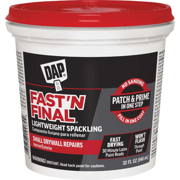 DAP Fast 'N Final 32 Oz. Lightweight Latex Patch & Prime Spackling 7079812142