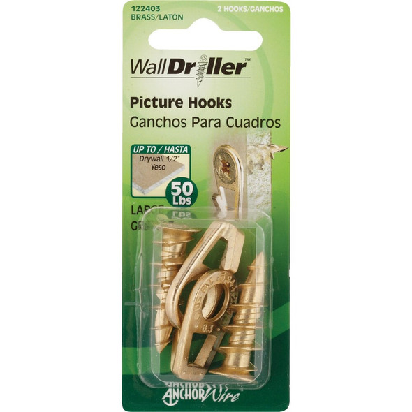 ANCHOR WIRE 50lb Sm Brs Plated Hook 122403 738675