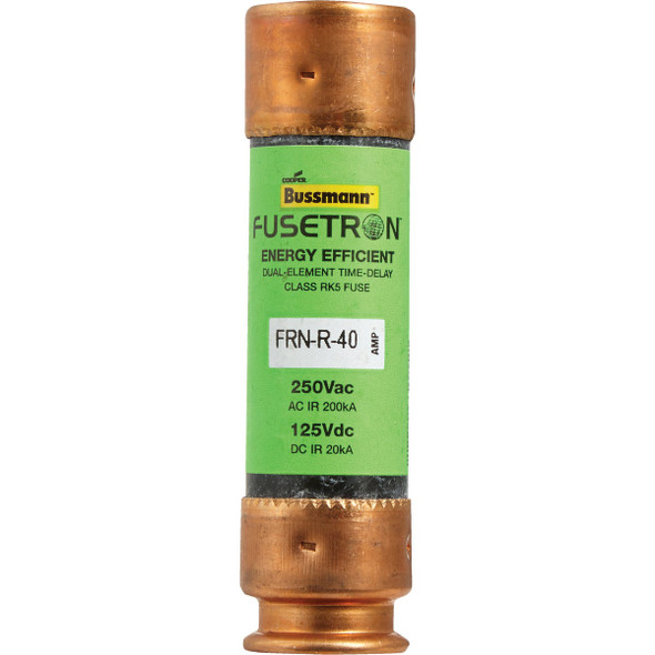 Bussmann 40A FRN-R Cartridge Heavy-Duty Time Delay Cartridge Fuse FRN-R-40 Bussmann 40A FRN-R Cartridge Heavy-Duty Time Delay Cartridge Fuse FRN-R-40