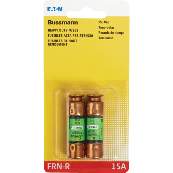 Bussmann 15A FRN-R Cartridge Heavy-Duty Time Delay Cartridge Fuse (2-Pack)