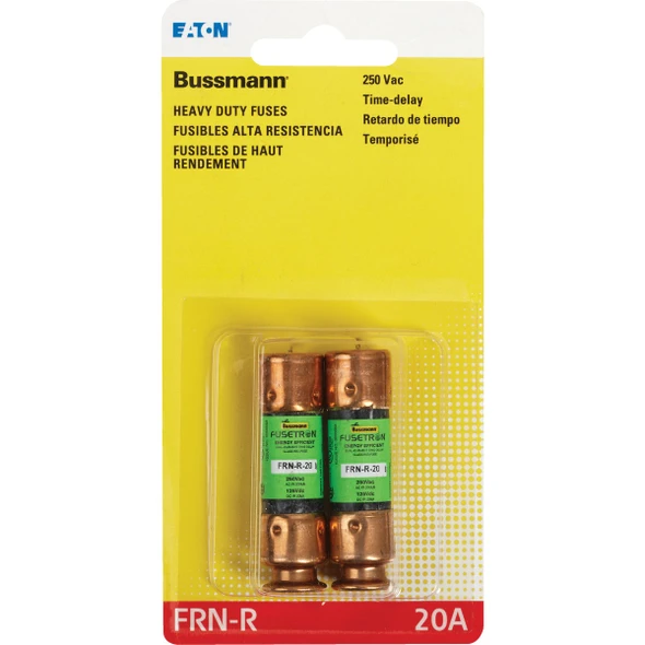 Bussmann 20A FRN-R Cartridge Heavy-Duty Time Delay Cartridge Fuse (2-Pack) BP/FRN-R-20 527599