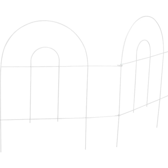 Best Garden 8 Ft. Powder-Coated White Wire Folding Fence 742155