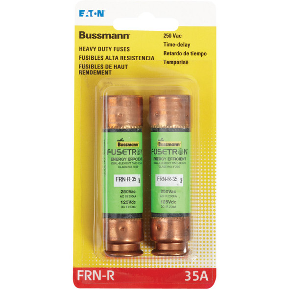 Bussmann 35A FRN-R Cartridge Heavy-Duty Time Delay Cartridge Fuse (2-Pack) BP/FRN-R-35 500923