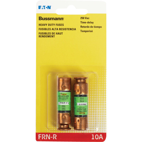 Bussmann 10A FRN-R Cartridge Heavy-Duty Time Delay Cartridge Fuse (2-Pack) BP/FRN-R-10 500921