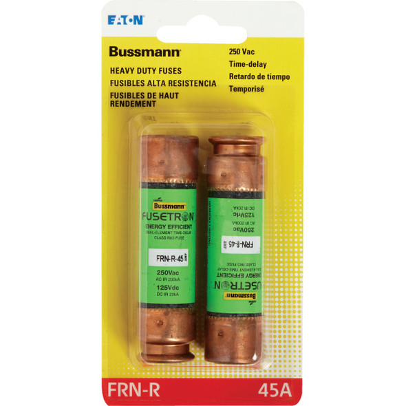 Bussmann 45A FRN-R Cartridge Heavy-Duty Time Delay Cartridge Fuse (2-Pack) BP/FRN-R-45 500924