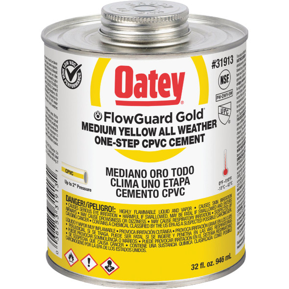 Oatey 32oz Fwgdgld Cpvc Cement 31913 Oatey 32oz Fwgdgld Cpvc Cement 31913