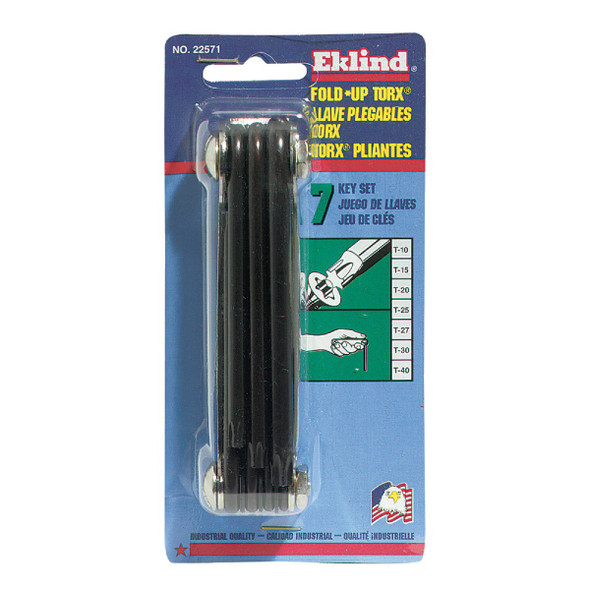 Eklind Fold-Up Torx Hex Key Set, 7-Piece 22571 304697