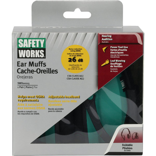 Safety Works 20 dB NRR Foldable Earmuffs