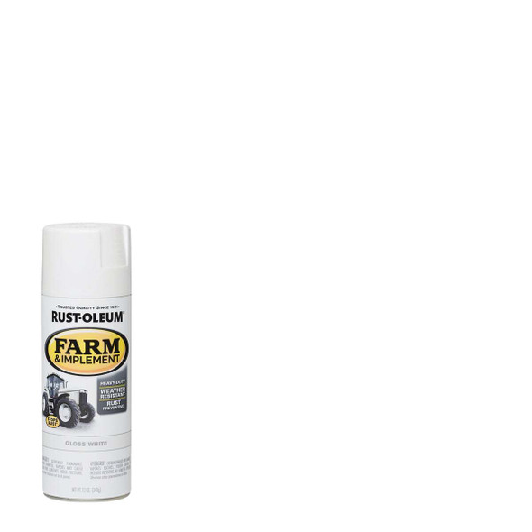 Rust-Oleum 12 Oz. Gloss White Farm & Implement Spray Paint 280132