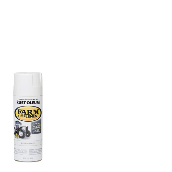 Rust-Oleum 12 Oz. Gloss White Farm & Implement Spray Paint 280132