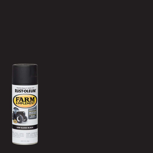 Rust-Oleum 12 Oz. Low Gloss Black Farm & Implement Spray Paint 280130