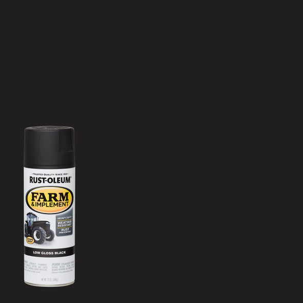 Rust-Oleum 12 Oz. Low Gloss Black Farm & Implement Spray Paint 280130