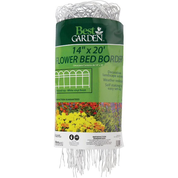 Best Garden 14 In. H x 20 Ft. L Galvanized Wire Decorative Border Fence Best Garden 14 In. H x 20 Ft. L Galvanized Wire Decorative Border Fence