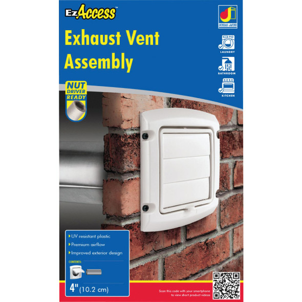 Dundas Jafine EzAccess 4 In. White Plastic Dryer Vent Hood BHLH4WZW