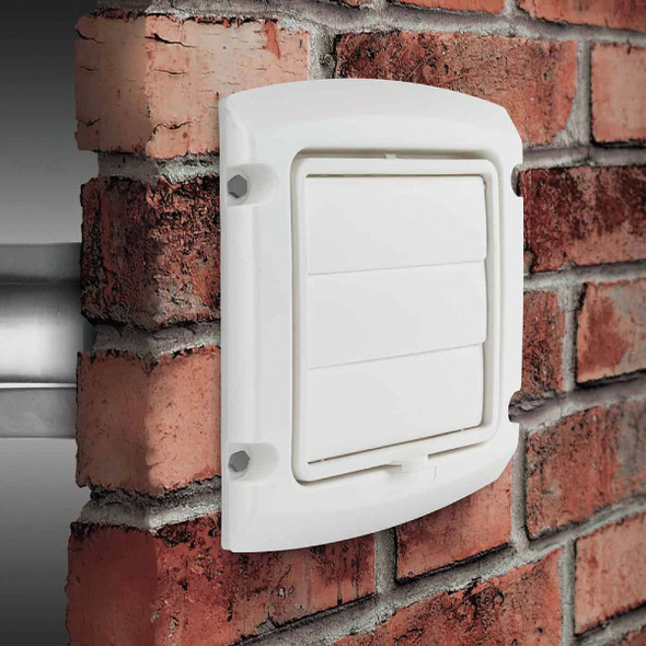 Dundas Jafine EzAccess 4 In. White Plastic Dryer Vent Hood