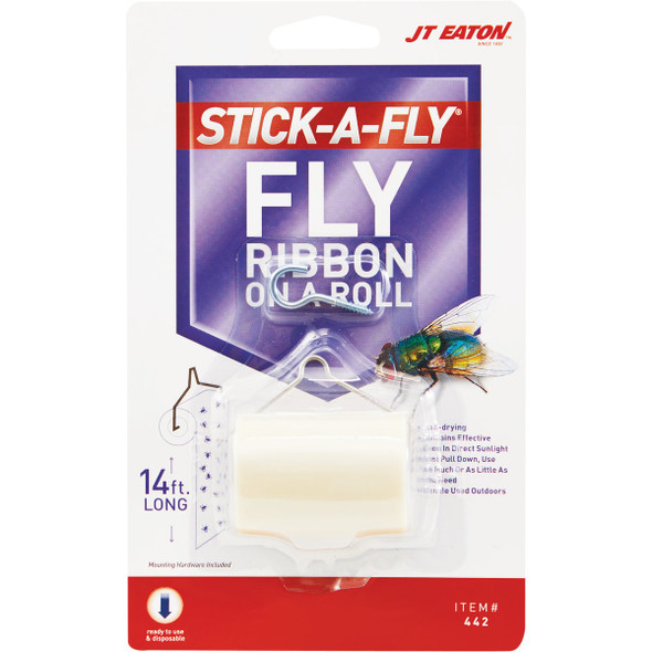 JT Eaton Stick-A-Fly 14 Ft. Fly Ribbon On A Roll 442