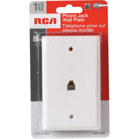 RCA White Flush Mount Telephone Jack TP247WHR
