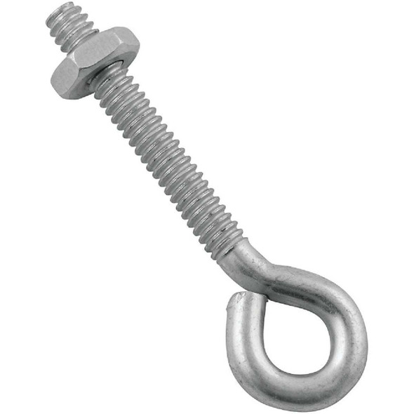 National Hardware 3/16 In. x 2 In. Zinc Eye Bolt with Hex Nut Pack of 20