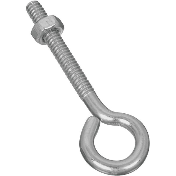National Hardware 1/4 In. x 3 In. Zinc Eye Bolt with Hex Nut N221-119 Pack of 20