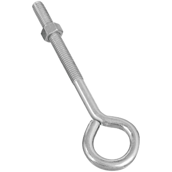 National Hardware 3/8 In. x 6 In. Zinc Eye Bolt with Hex Nut N221-283 Pack of 10