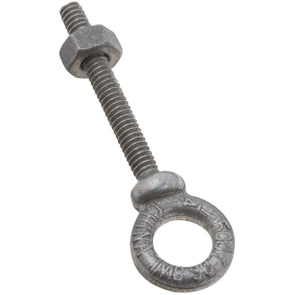 National Hardware 1/4 In. x 2 In. Galvanized Eye Bolt N245-076 Pack of 5