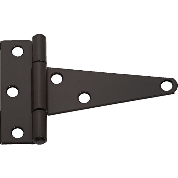 National Hardware 4 In. Black Heavy-Duty Tee Hinge (2-Pack) N129-007