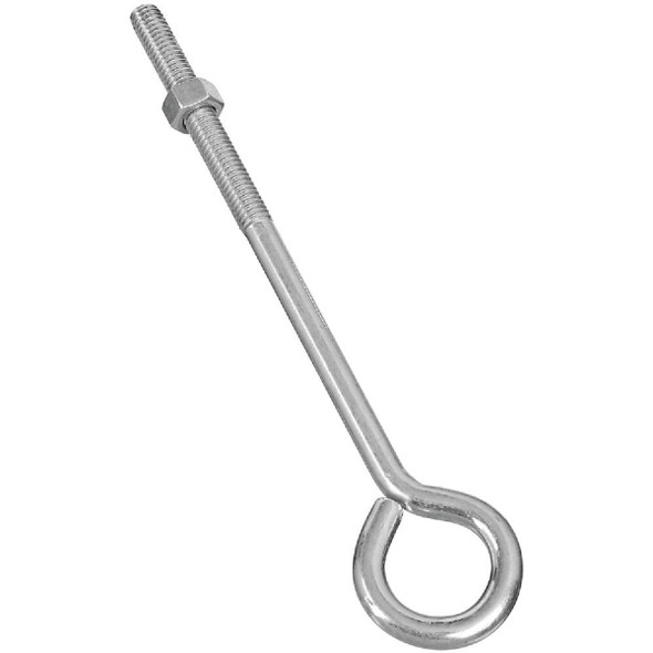 National Hardware 3/8 In. x 8 In. Zinc Eye Bolt with Hex Nut N221-291 Pack of 10