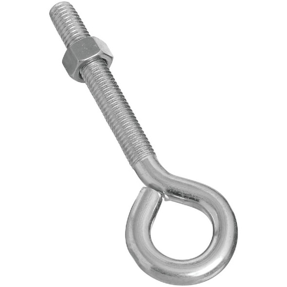 National Hardware 1/2 In. x 6 In. Zinc Eye Bolt with Hex Nut N221-317 Pack of 10
