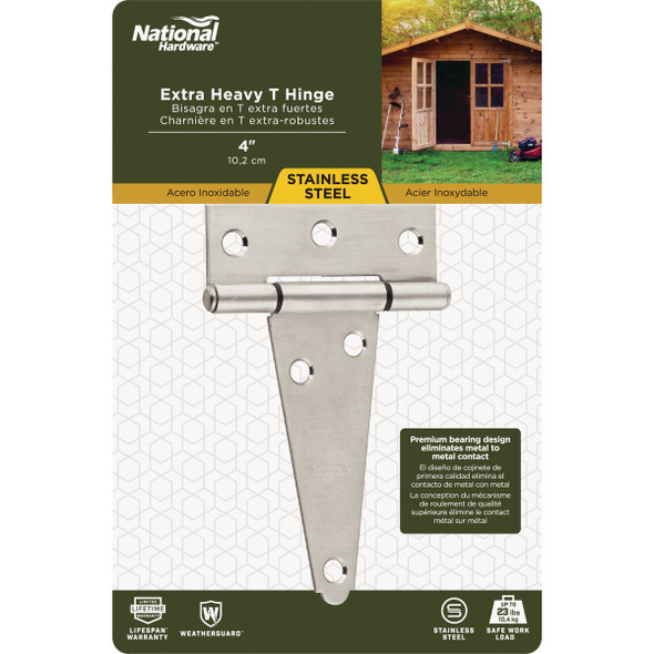National Hardware 4 In. Stainless Steel Extra Heavy Tee Hinge N342-501 231957