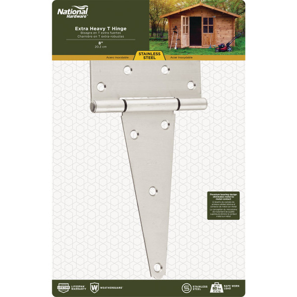 National Hardware 8 In. Stainless Steel Extra Heavy Tee Hinge N342-527 231983