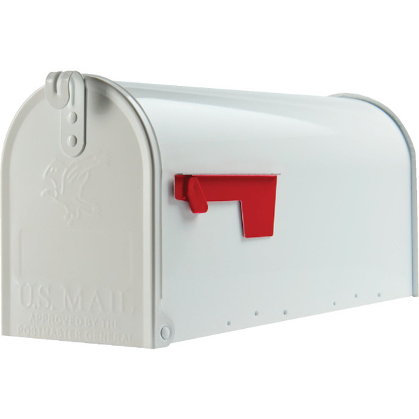 Gibraltar Elite T1 White Steel Rural Post Mount Mailbox E1100WAM 200400