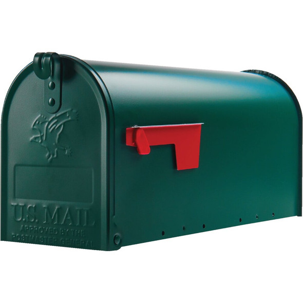 Gibraltar Elite T1 Green Steel Rural Post Mount Mailbox E1100GAM 200437