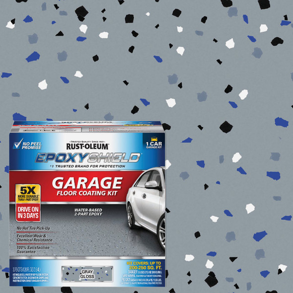 Rust-Oleum EPOXYSHIELD Gloss Garage Floor Coating Kit, Gray, 120 Oz. 251965