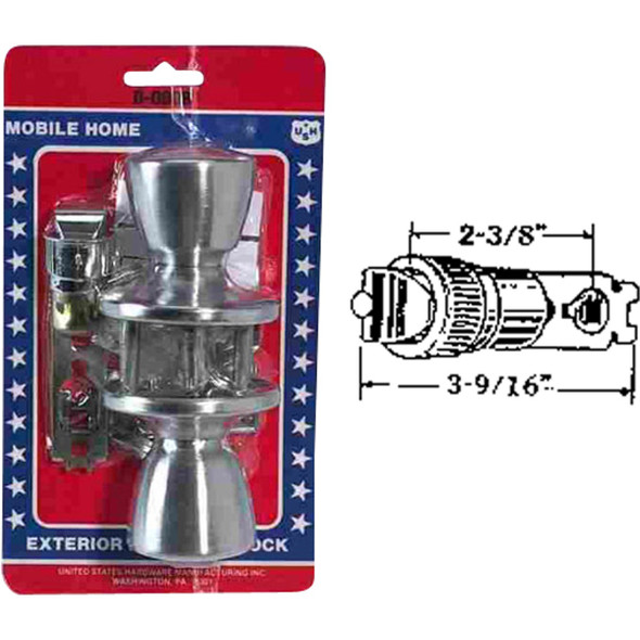 United States Hardware Satin Chrome Entry Door Knob  D-090B