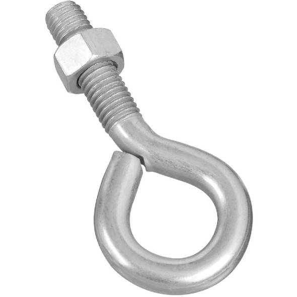 National Hardware 1/2 In. x 4 In. Zinc Eye Bolt with Hex Nut N221-309 Pack of 10