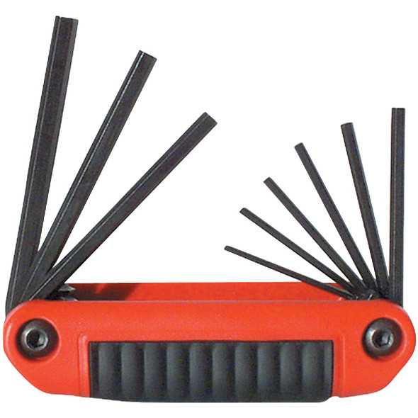 Eklind Medium Handle Ergo-Fold Hex Key Set, 9-Piece 25911
