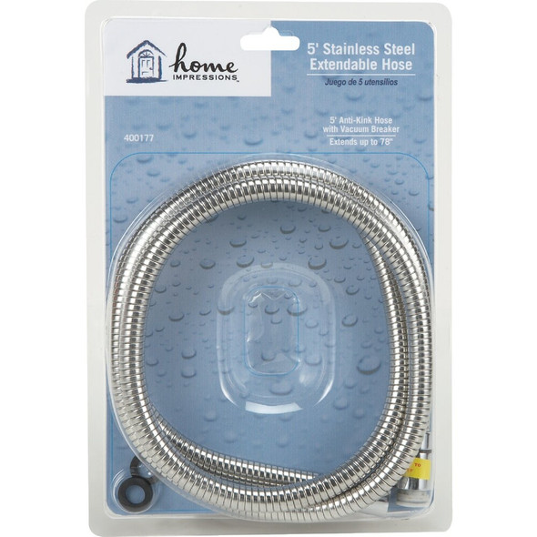 Home Impressions Stainless Steel 60 In. To 82 In. Extendable Shower Hose 400177 400177