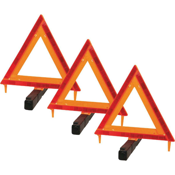Performance Tool Fluorescent Orange Emergency Warning Triangle (3-Pack) W1498