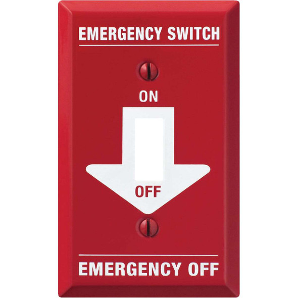 Amerelle PRO 1-Gang Red Stamped Steel Emergency Toggle Switch Wall Plate C972T