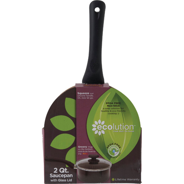 Ecolution Elements 2 Qt. Aluminum Black Sauce Pan EABK-2818-E 609078